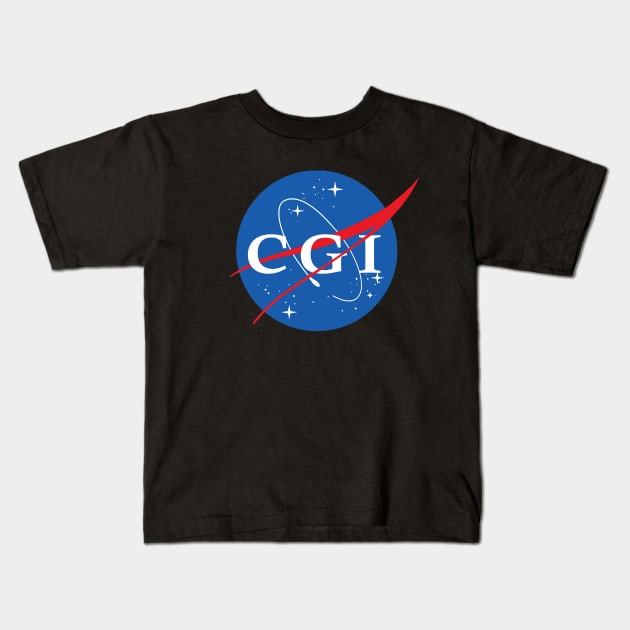 Nasa CGI Logo Kids T-Shirt by Nerd_art